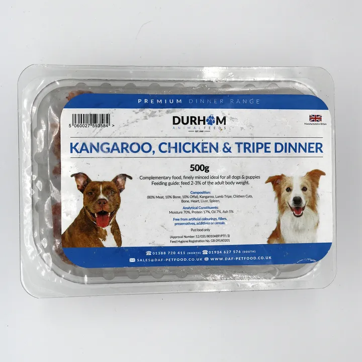 Kangaroo, Lamb Tripe and Chicken Dinner